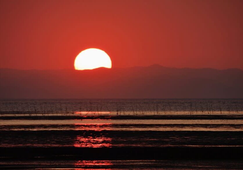 荒尾干潟　夕陽